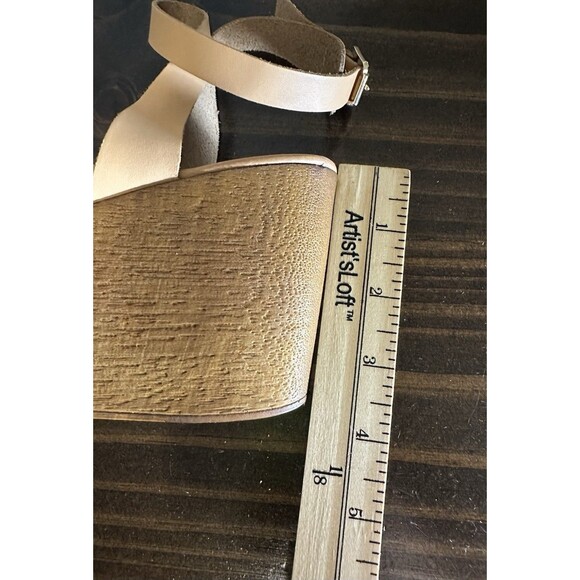 Seychelles Tan‎ High Low Vacchetta Leather Platform Wedge Sandals Women's 8.5 - Picture 14 of 14